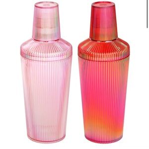 Plastic Cocktail Shaker Set, Iridescent Red & Pink Assorted Colors 2-Pack